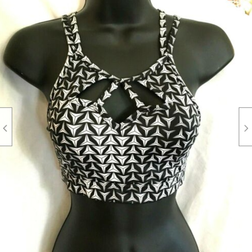 Victoria's Secret Black White Strappy Sports Bra